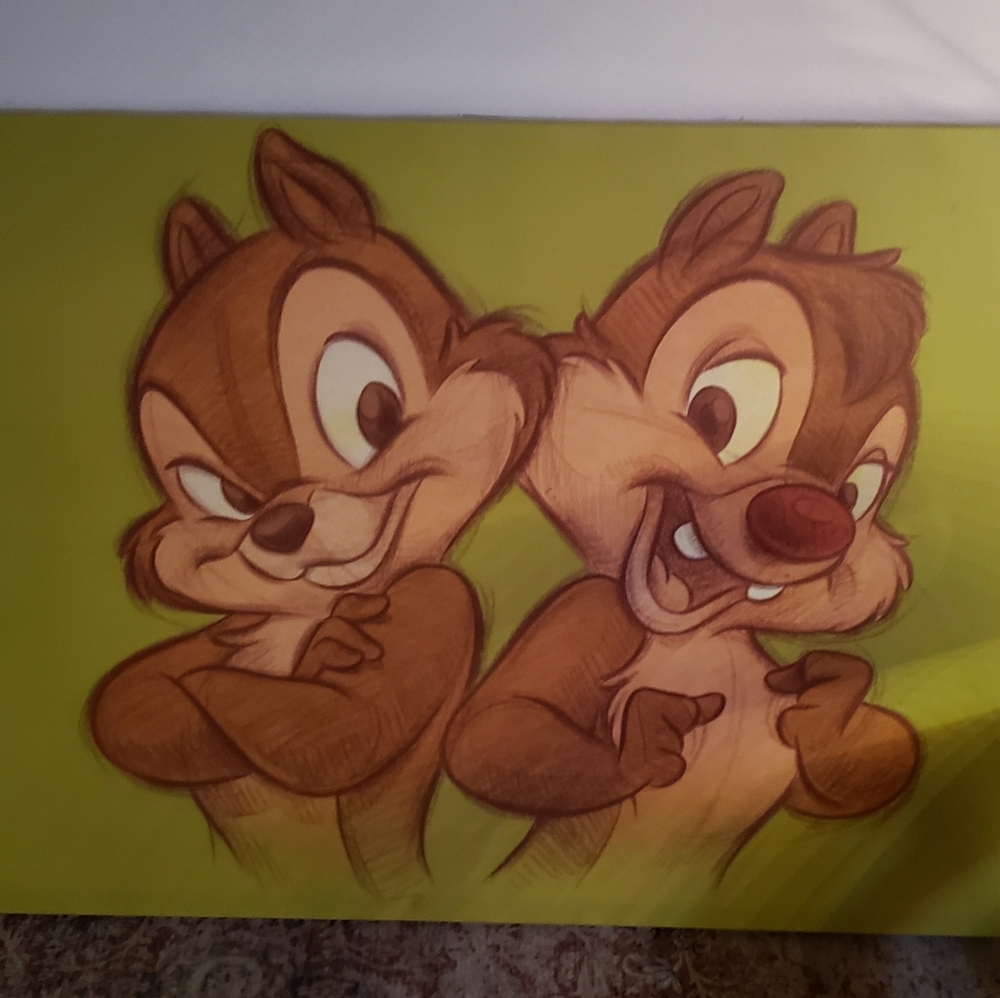 Disney Charm: Chip & Dale Canvas - 23"x16" - Add Whimsy to Your Home Decor